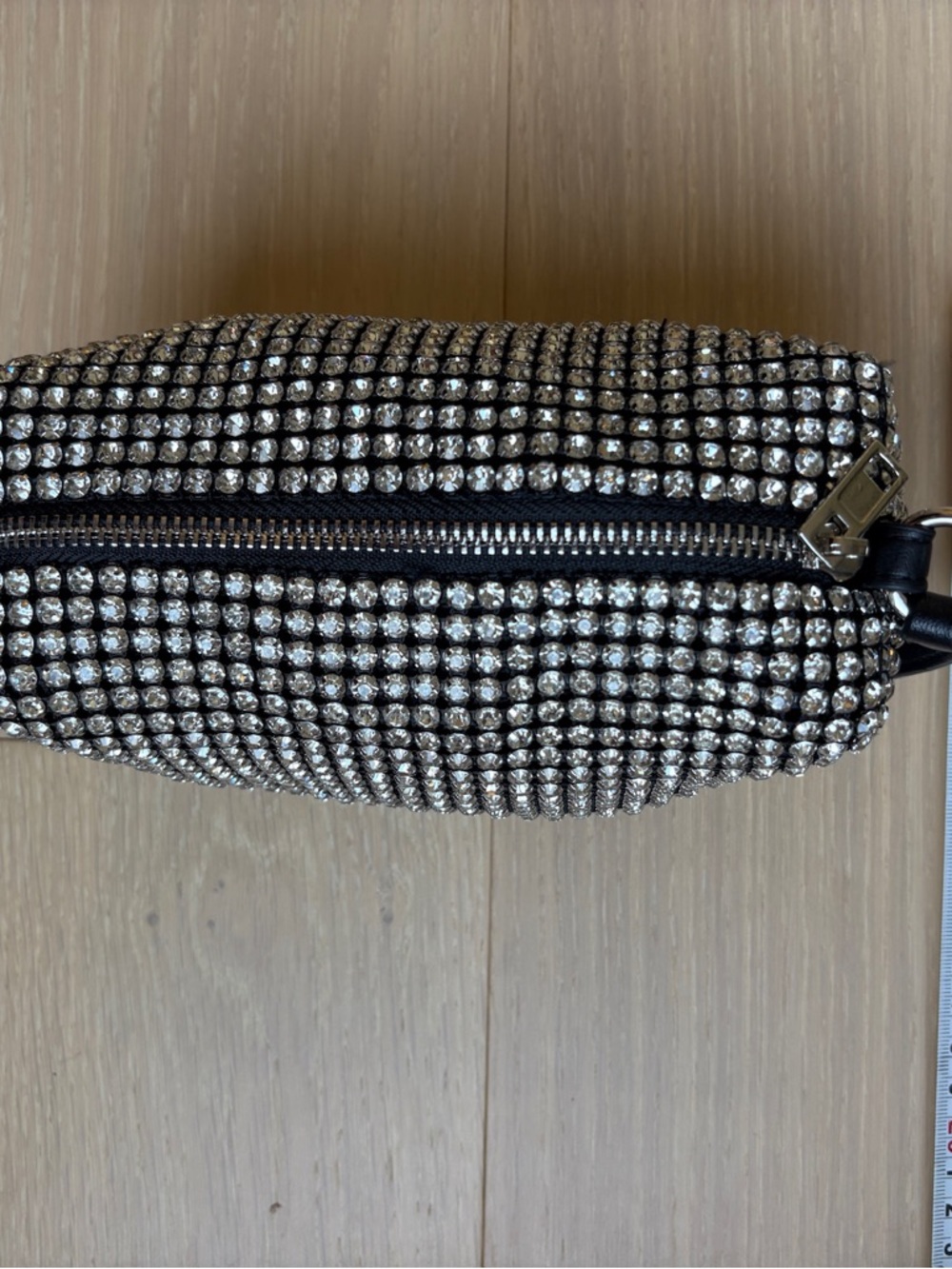 Black Crystal Mesh Evening Shoulder Bag - Picture 9 of 11